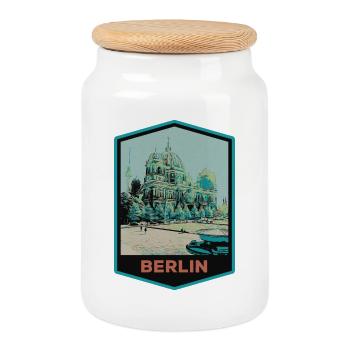 Illustration Dom des Berliner Doms - Keksdose mit Holzdeckel - Weiß - Vorne