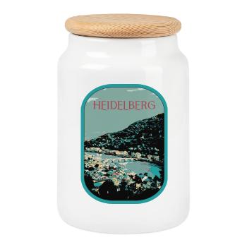 Heidelberg: Mesmerizing View of the Neckar - Cookie Jar with Wooden Lid - white - Front