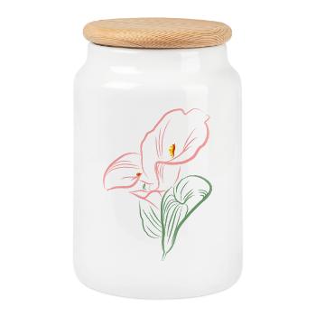 CALLA SoftPink - Boîte à biscuits avec couvercle en bois - blanc - Devant