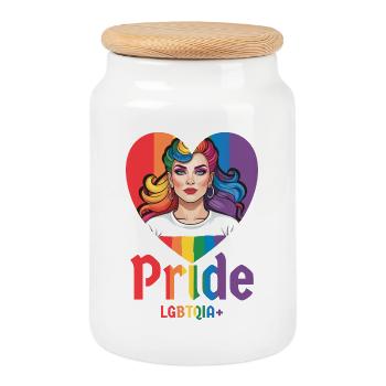 LGBT Stolz - Keksdose mit Holzdeckel - Weiß - Vorne