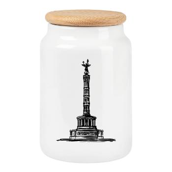 Berlin - Colonne de la Victoire/Goldelse - Boîte à biscuits avec couvercle en bois - blanc - Devant