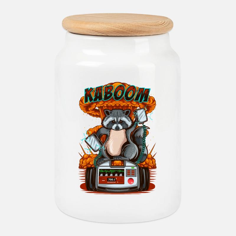 Rettungsdienst - Fun Shirt Design - Keksdose mit Holzdeckel - Weiß