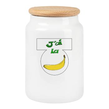 Ich bin Banane - Keksdose mit Holzdeckel - Weiß - Vorne