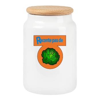 Don't talk about salad - Cookie Jar with Wooden Lid - white - Front