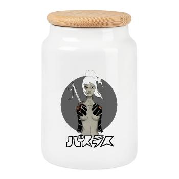 Samurai Girl - Keksdose mit Holzdeckel - Weiß - Vorne