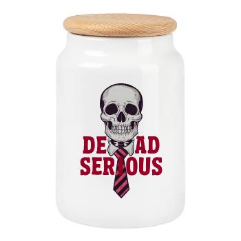 Dead Serious - Cookie Jar with Wooden Lid - white - Front
