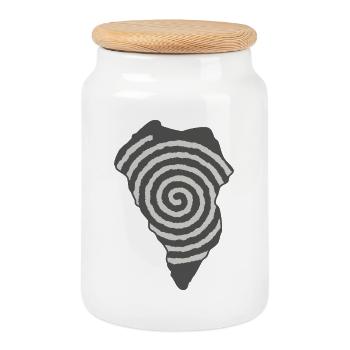 Dessin en spirale de La Palma La Isla Bonita Outline - Boîte à biscuits avec couvercle en bois - blanc - Devant