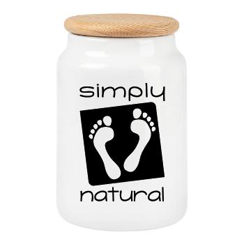 simply natural - einfach natürlich barfuß - Keksdose mit Holzdeckel - Weiß - Vorne
