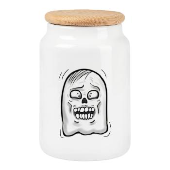 spirit - Cookie Jar with Wooden Lid - white - Front
