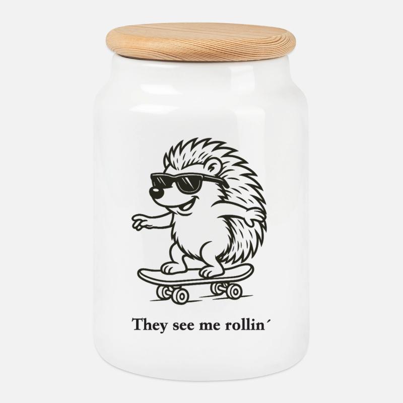 They see me rollin´ - Keksdose mit Holzdeckel - Weiß