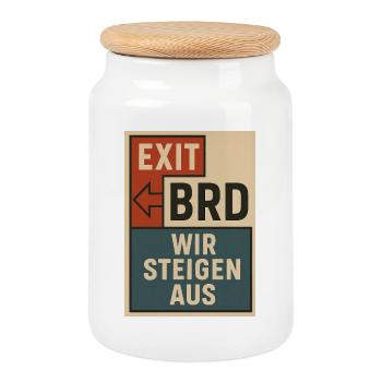 Vintage Protestplakat Block-Typografie - Keksdose mit Holzdeckel - Weiß - Vorne
