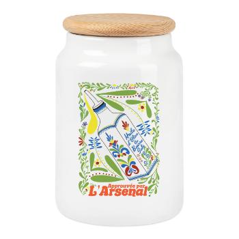 Olive Oil with Salted Butter Toulon - Cookie Jar with Wooden Lid - white - Front