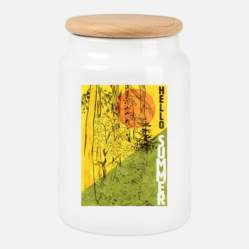 HALLO SOMMER - Keksdose mit Holzdeckel - Weiß