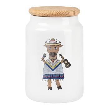 Taurus : le rythme de la samba dans le sang - Boîte à biscuits avec couvercle en bois - blanc - Devant