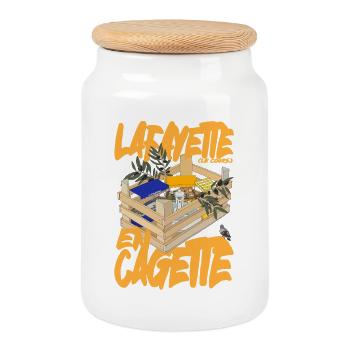Cours Lafayette en Crate Toulon petiteToulon - Cookie Jar with Wooden Lid - white - Front