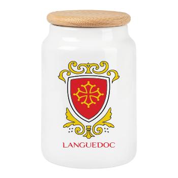 Languedoc - Keksdose mit Holzdeckel - Weiß - Vorne