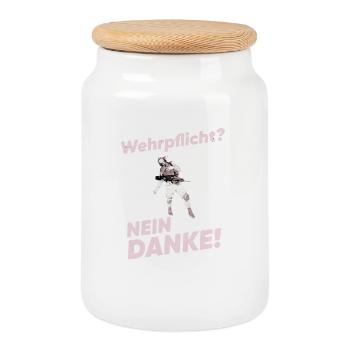 Conscription ? Non merci ! – Voix de la Liberté - Boîte à biscuits avec couvercle en bois - blanc - Devant