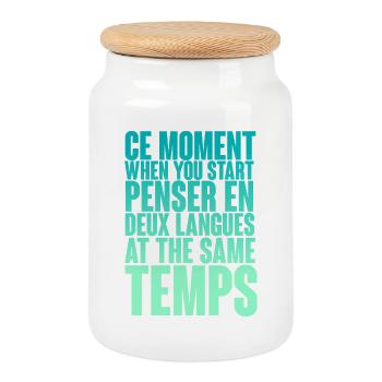 DICTON COOL POUR LES MULTILINGUES, LES INTERNATIONAUX - Boîte à biscuits avec couvercle en bois - blanc - Devant