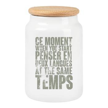 DICTON COOL POUR LES MULTILINGUES, LES INTERNATIONAUX - Boîte à biscuits avec couvercle en bois - blanc - Devant