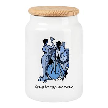 Group Therapy Gone Wrong - Cookie Jar with Wooden Lid - white - Front