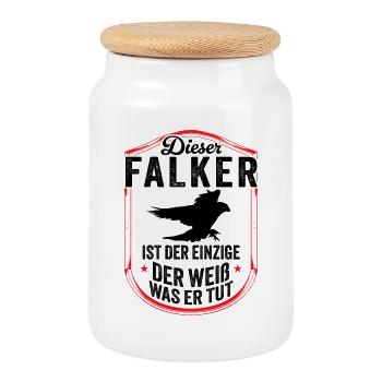 Le fauconnier le sait : colporter la fauconnerie - Boîte à biscuits avec couvercle en bois - blanc - Devant
