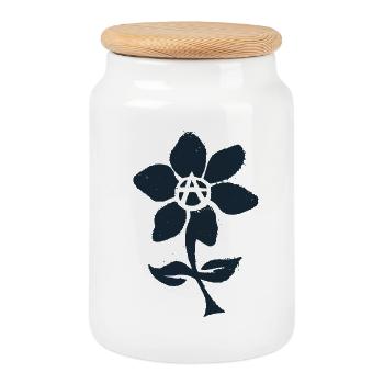 Blume der Anarchie - Keksdose mit Holzdeckel - Weiß - Vorne