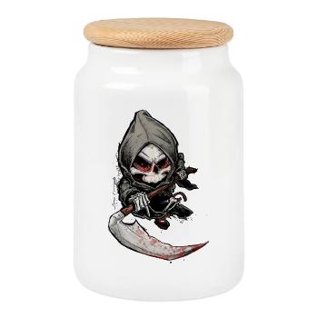 Death that kills - Cookie Jar with Wooden Lid - white - Front