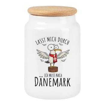Lasst mich durch ich muss nach Dänemark - Keksdose mit Holzdeckel - Weiß - Vorne