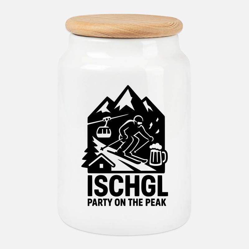 Ischgl Party on the Peak - Keksdose mit Holzdeckel - Weiß
