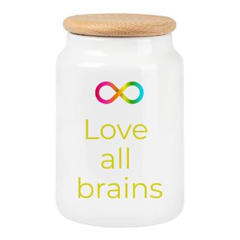 Love_all_brains - Keksdose mit Holzdeckel - Weiß - Vorne