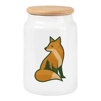 Waldfuchs - Keksdose mit Holzdeckel - Weiß - Vorne