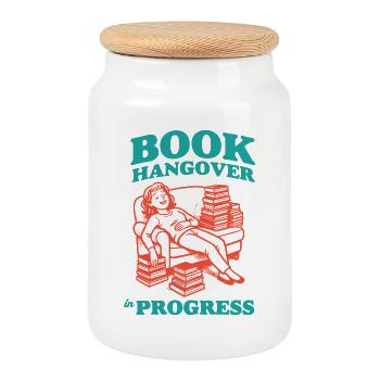 Livre Gueule de bois - Boîte à biscuits avec couvercle en bois - blanc - Devant