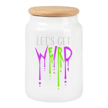 Let’s Get Weird Graffiti Spray Drops Slime Fun - Boîte à biscuits avec couvercle en bois - blanc - Devant