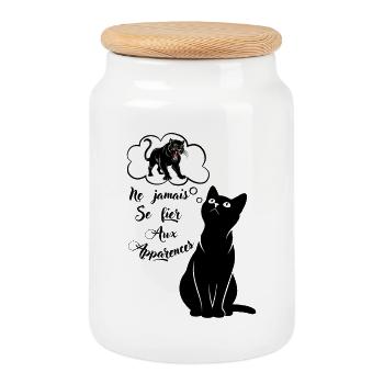 Don't judge a book by its cover - Cookie Jar with Wooden Lid - white - Front