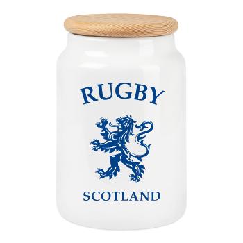 Rugby Scotland Schottland - Cookie Jar with Wooden Lid - white - Front