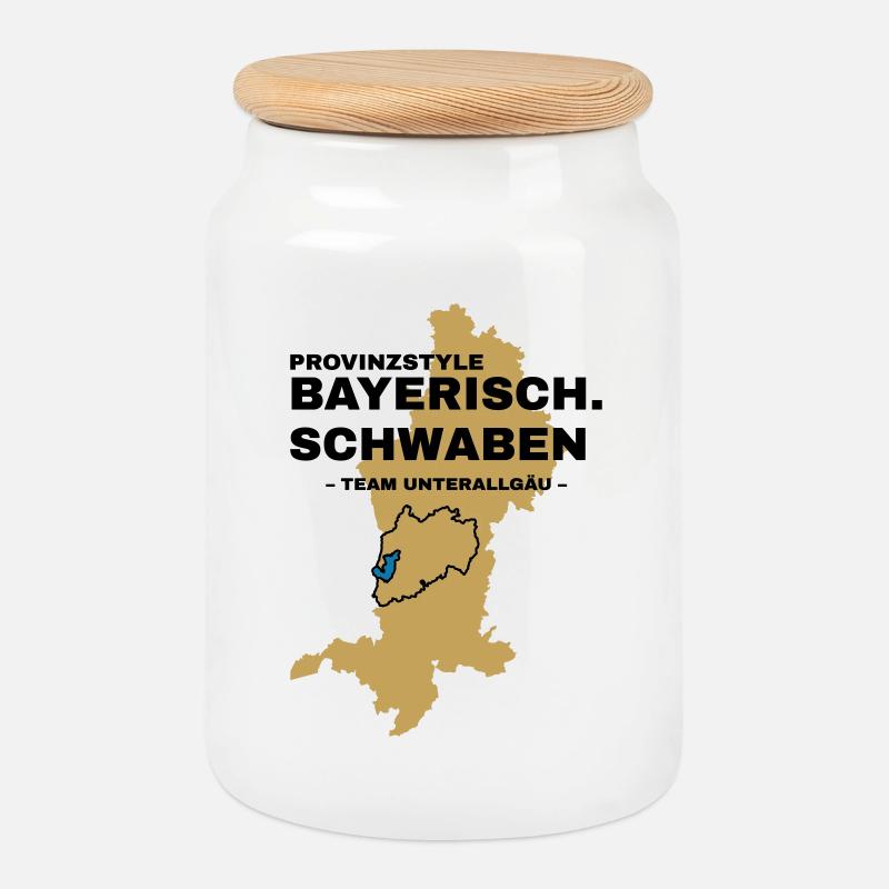 Souabe | UNTERALLGÄU - Boîte à biscuits avec couvercle en bois - blanc