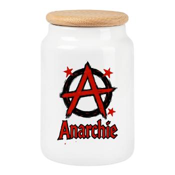 Anarchie - Punk - Révolution - Boîte à biscuits avec couvercle en bois - blanc - Devant