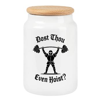 Est-ce que tu hans même - Funny Medival Gym Meme - Boîte à biscuits avec couvercle en bois - blanc - Devant