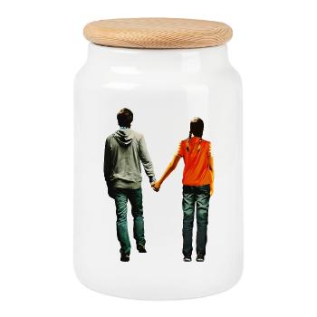 Love – You Complete Me Graphic - Keksdose mit Holzdeckel - Weiß - Vorne