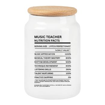 Personnel d’appréciation des professeurs de musique Chorale de piano Fanfare - Boîte à biscuits avec couvercle en bois - blanc - Devant