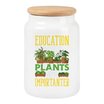 Garden & Plant Lovers Gifts - Cookie Jar with Wooden Lid - white - Front