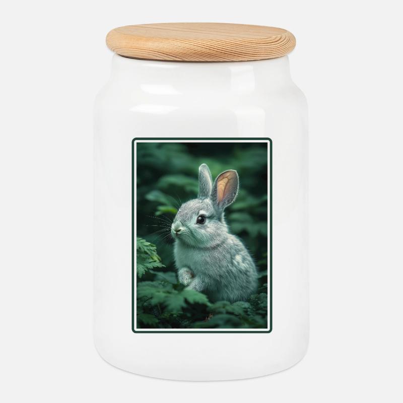 Hasen Hase - Keksdose mit Holzdeckel - Weiß