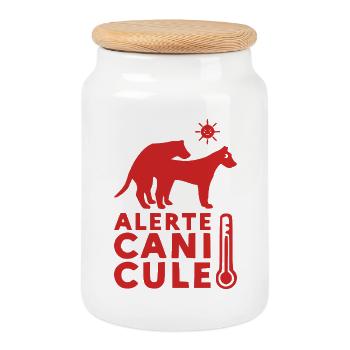 HEATWAVE ALERT! - Cookie Jar with Wooden Lid - white - Front
