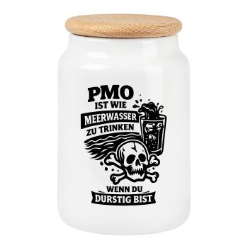 PMO No Nut November Fap Porn  - Keksdose mit Holzdeckel - Weiß - Vorne