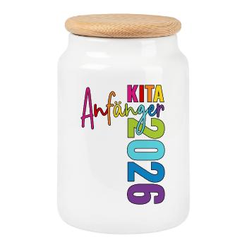 Daycare Beginners 2026 - Cookie Jar with Wooden Lid - white - Front