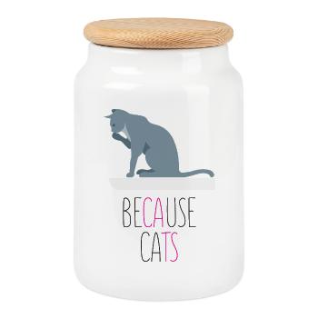 Weil Cats - Keksdose mit Holzdeckel - Weiß - Vorne