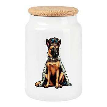 Malinois Belgian Shepherd Malinois Owner - Cookie Jar with Wooden Lid - white - Front