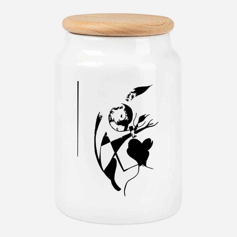 Sakura  - Keksdose mit Holzdeckel - Weiß