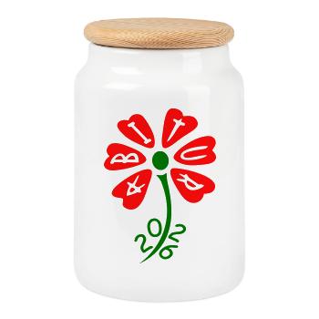 Abitur 2026 - Cookie Jar with Wooden Lid - white - Front