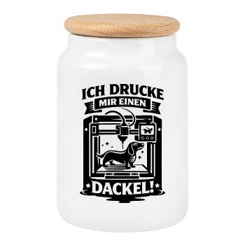 Teckel Teckel Imprimeur 3D Artisan - Boîte à biscuits avec couvercle en bois - blanc - Devant